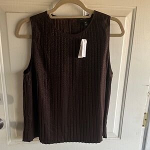Banana Republic Dark Brown Sleeveless Blouse NWT